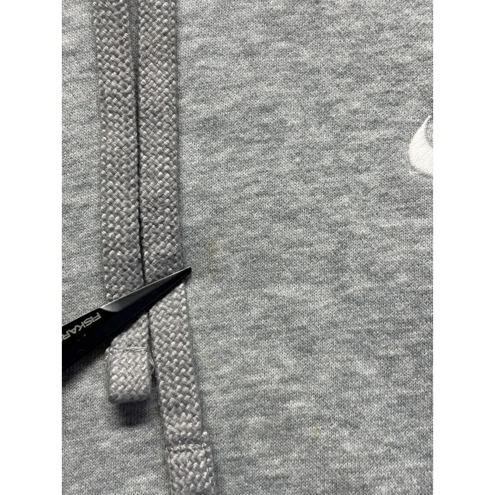 Nike Club Fleece Hoodie Mens Large‎ Heather Gray Embroidered Logo Gym Training
